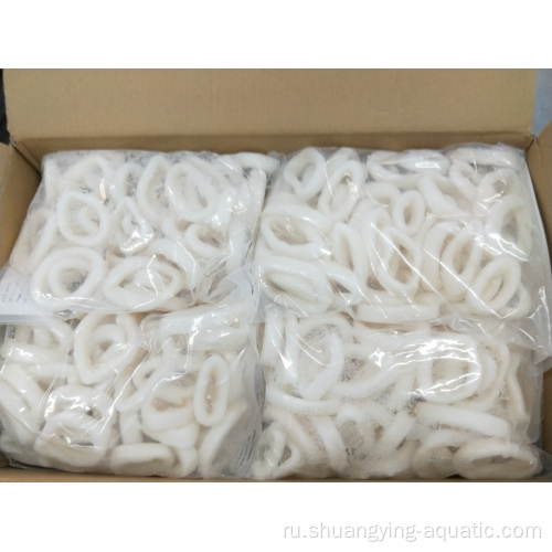 Замороженная резина с кальмаром от 3-7 см в объемной упаковке